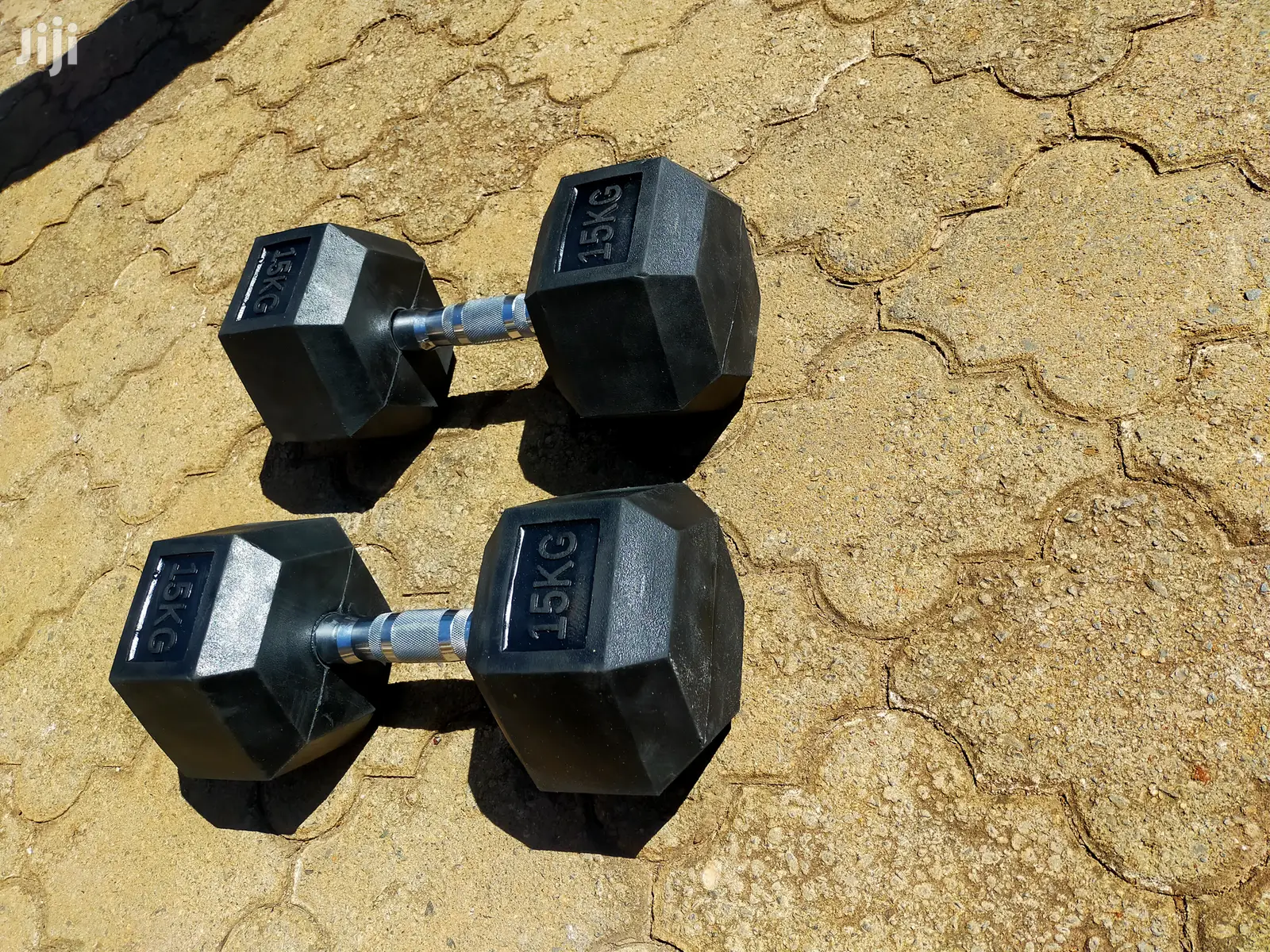 15kg G Dumbbell Hexagon Imported Hexagon Rubber Coated