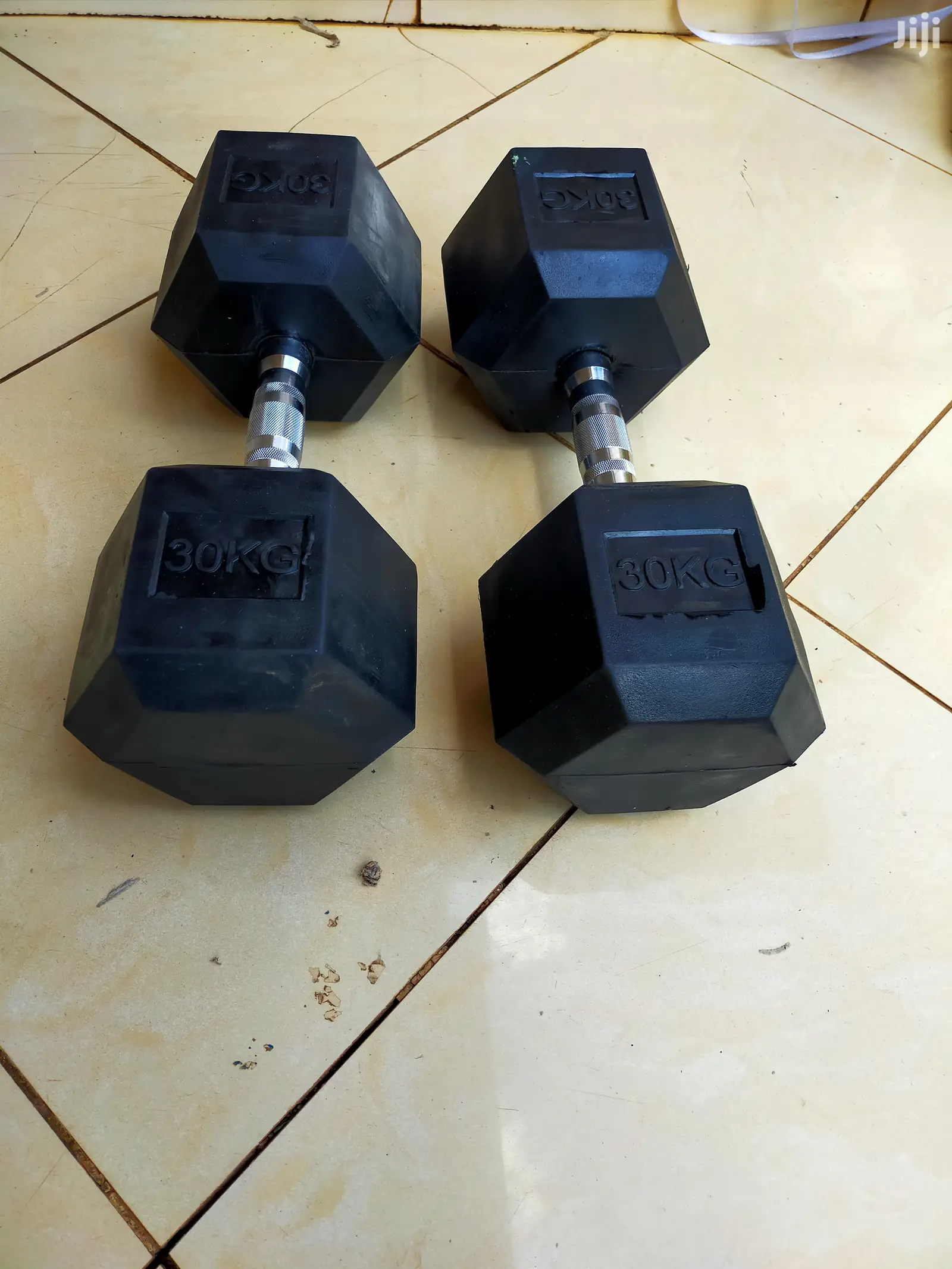 30kg Dumbell Set Hexagon Imported Rubber Coated Wholesale