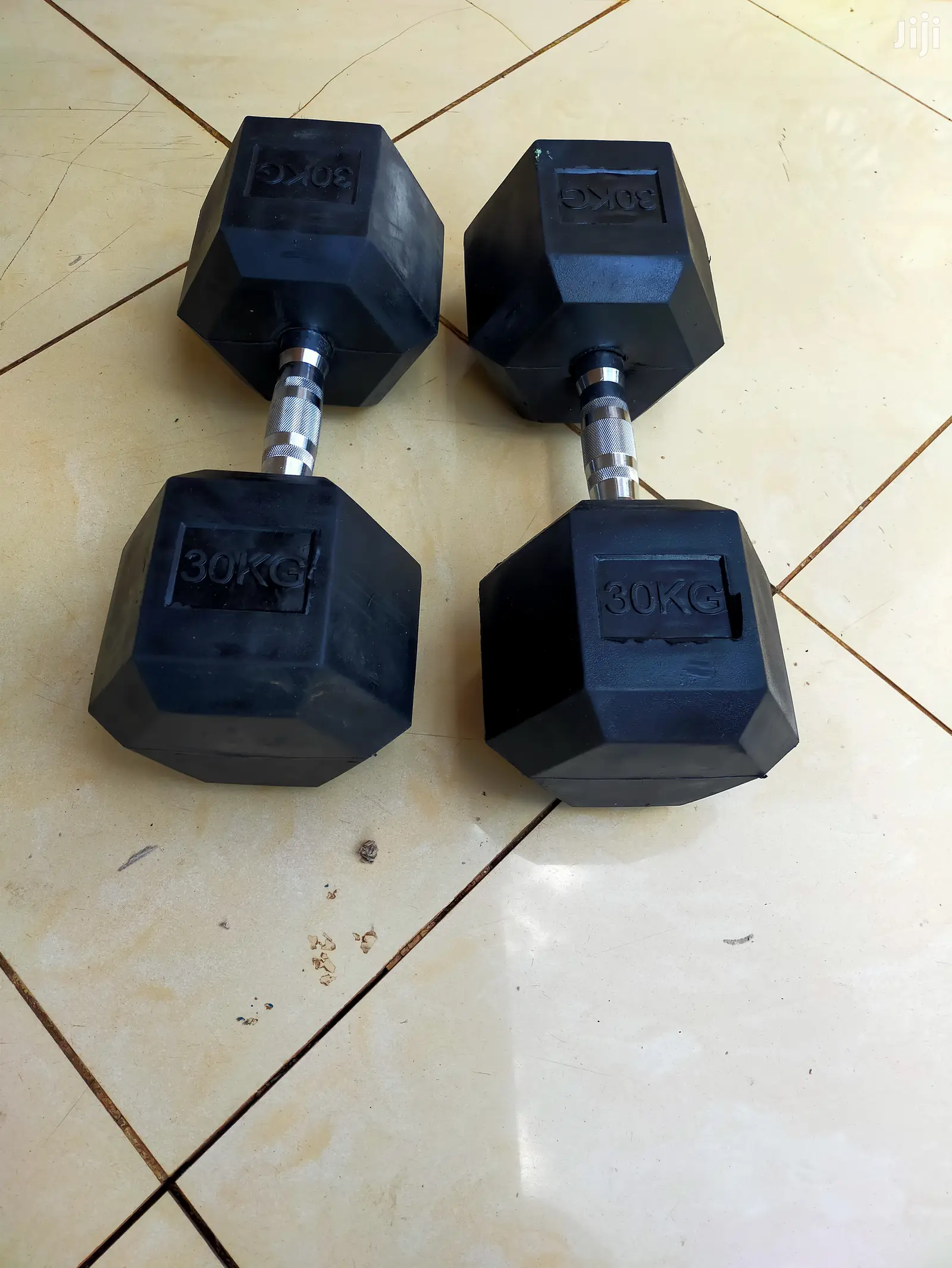 30kg Dumbell Set Hexagon Imported Rubber Coated Wholesale
