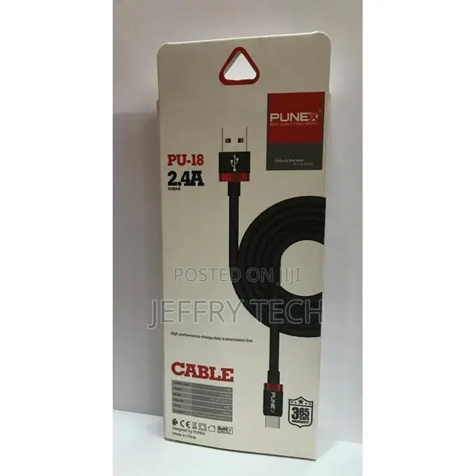 Punex Type C USB Charging Cable 2.4A Punex - Black