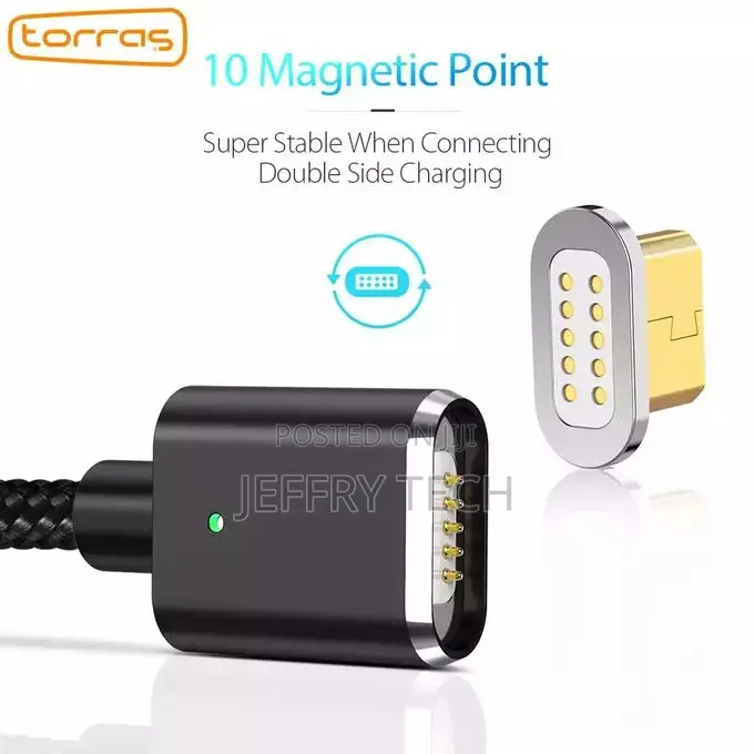 Magnetic Mobile LED Charger for Andriod - Black