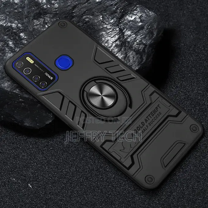 My Choice Ring Armor Infinix S5 Lite Back Cover -Black