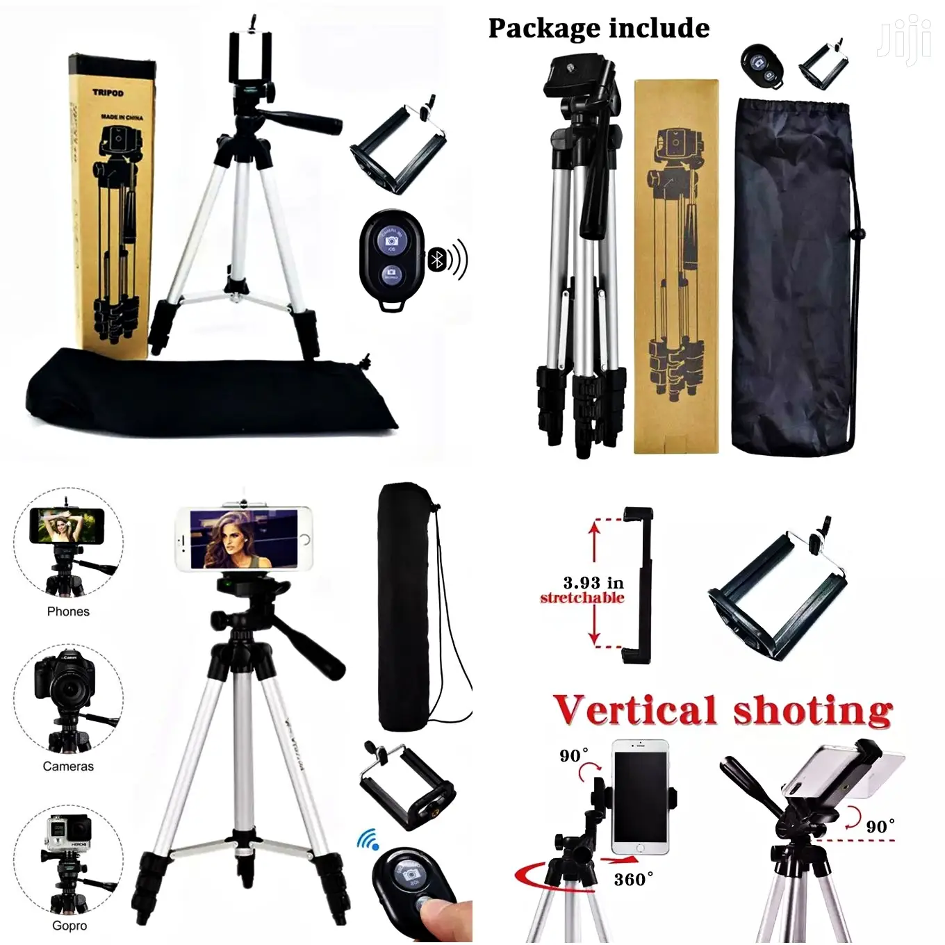 Phone and Camera Tripod + Free Bluetooth Remote