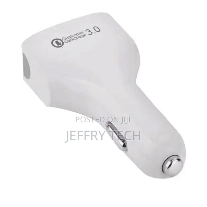 Fast and Quick Certified 3.0 Car Charger 7A 4 Ports - White