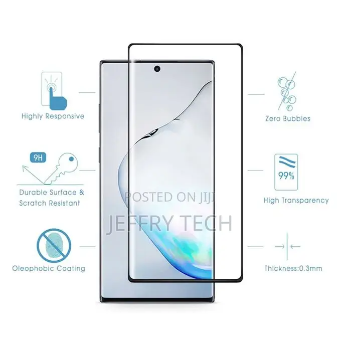 Galaxy Note 10 Full Screen Tempered Glass Film(Black)