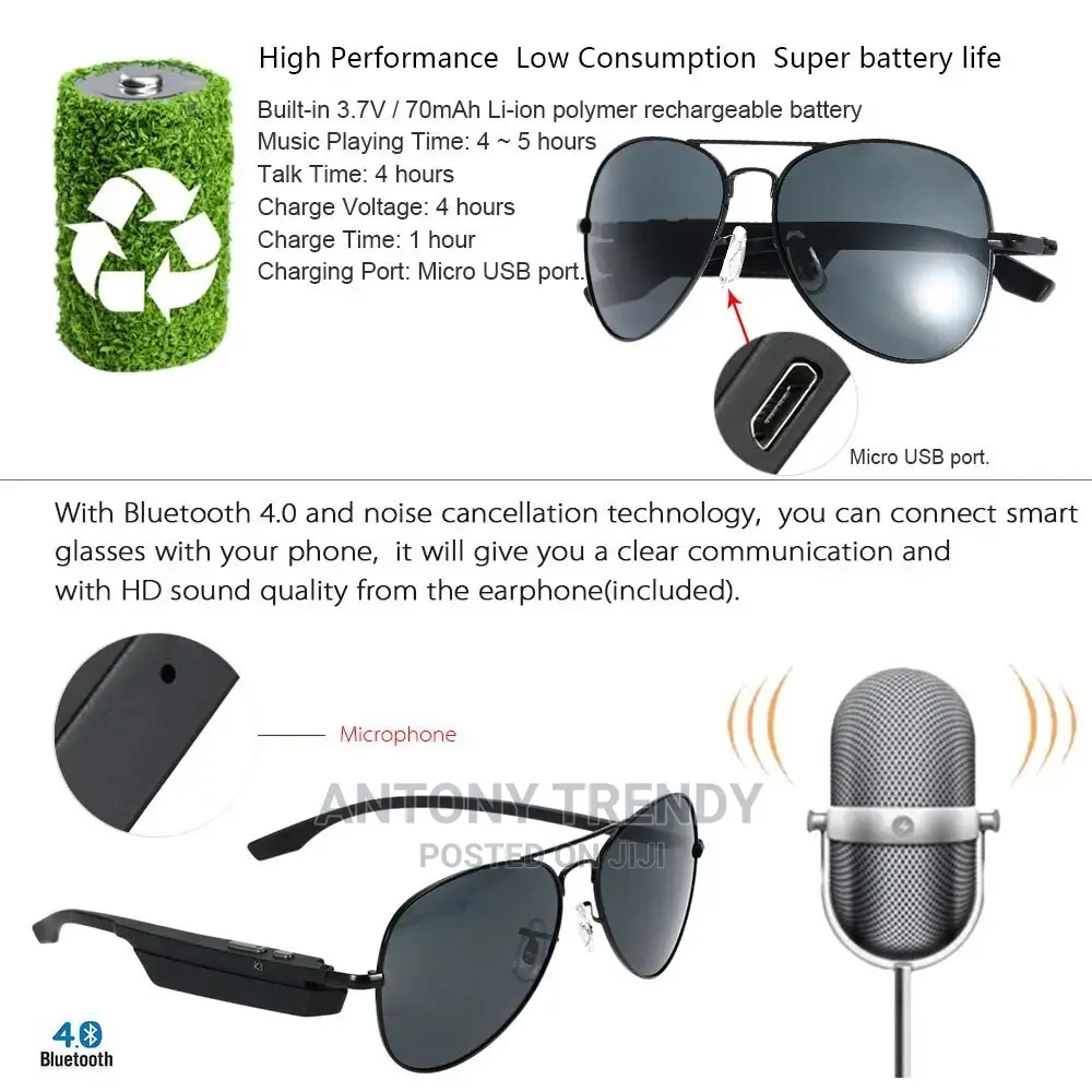 -A Bluetooth Mp3 Sunglasses,