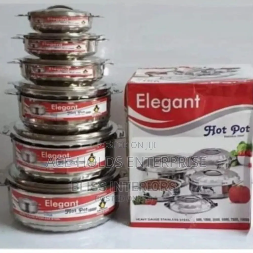 Stainless Steel 6 Pieces Elegant Hot Pots.