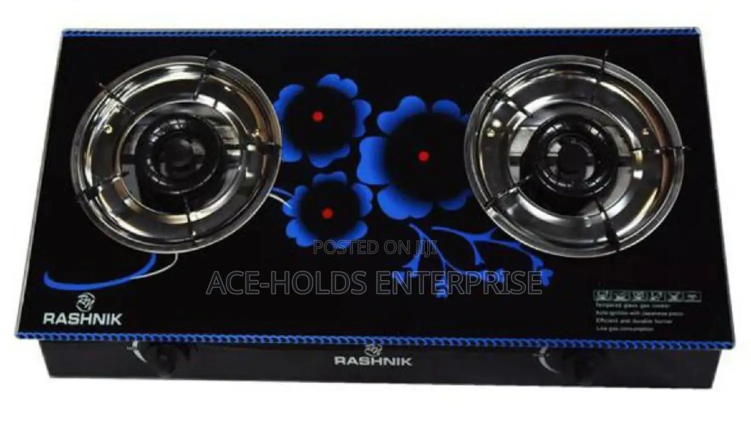 Glass Top Rashnik Double Burner Cooker