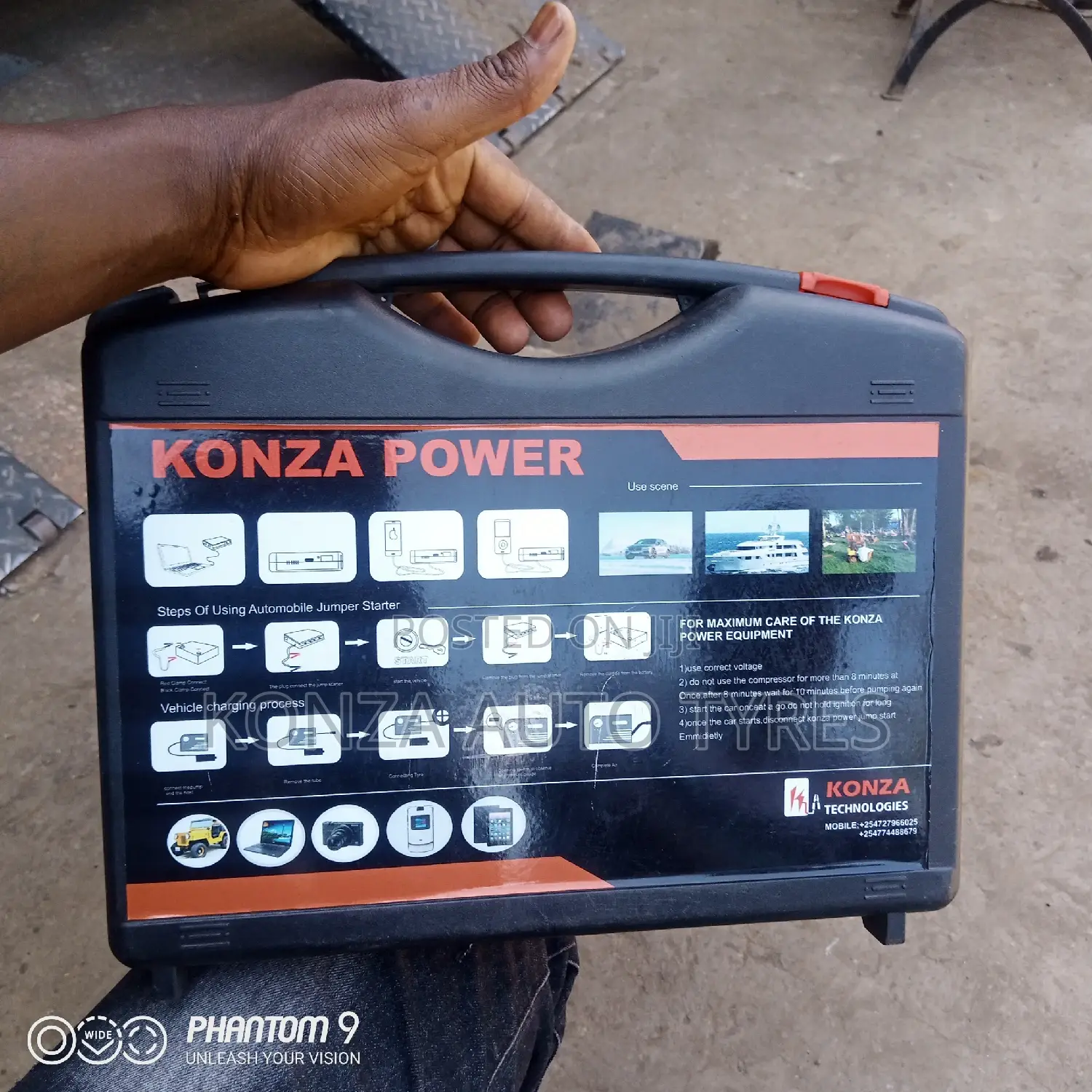 Konza Power Jumpstarting and Compressing Vehicles