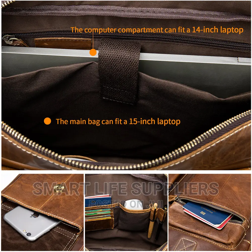 Crossbody Men Leather Laptop Bag #7212