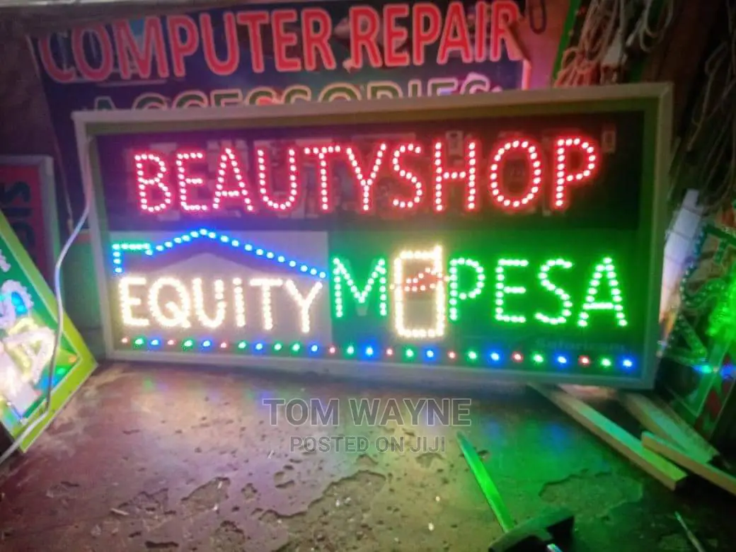 Mpesa Poster and Light Boxes With Signage