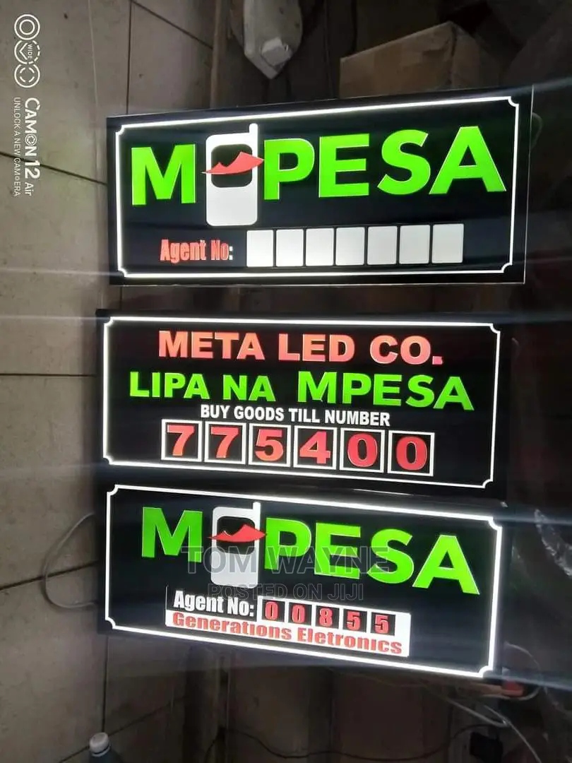 Mpesa Poster and Light Boxes With Signage