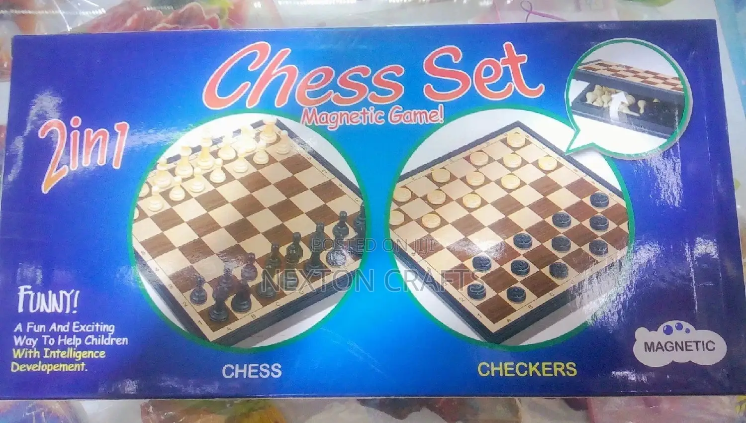 2in1 Chess Checkers/Draught Family Kids Board Games.