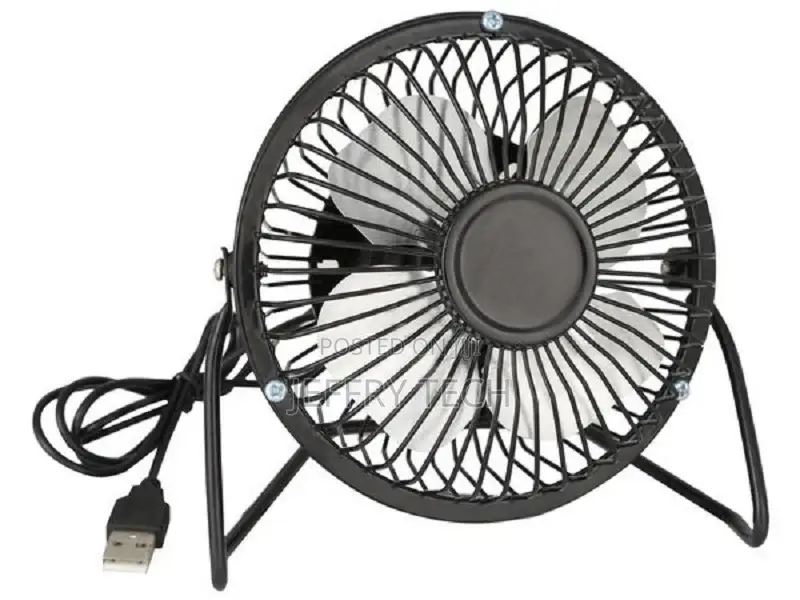 USB Metal Desk Fan - Black