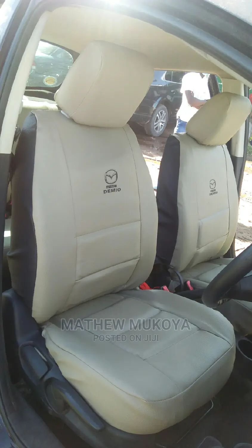 Beige and Black Car Seat Covers
