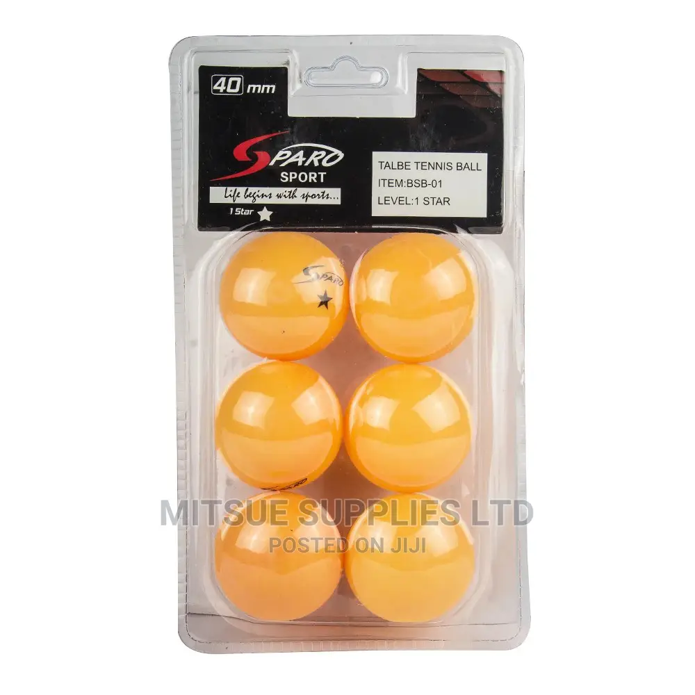 6 Sparo Table Tennis Ball 1 Star 40MM Orange