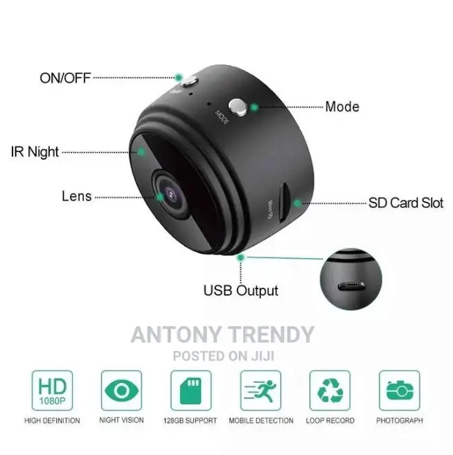 Mini Hidden Spy Camera Wireless Wifi IP Ome Security HD IP