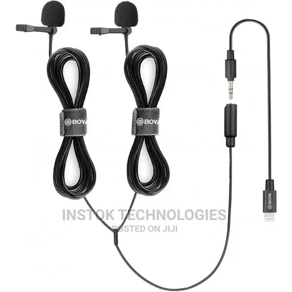 Boya By-M2d Digital Dual-Head Lavalier Microphones for Ios