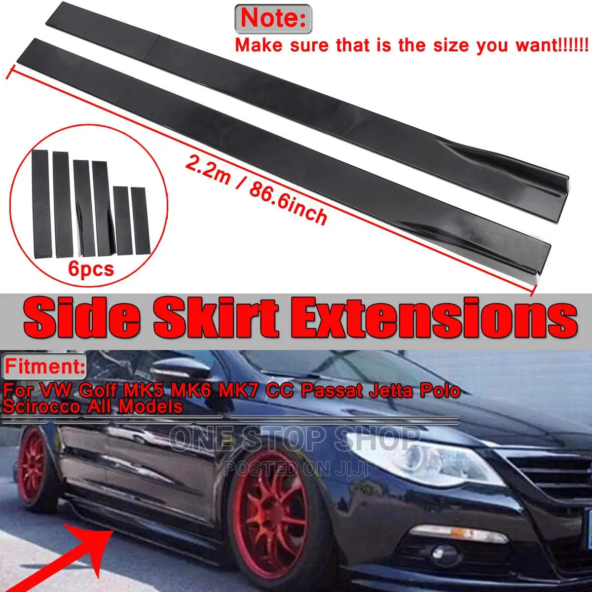 Universal Car Side Skirt Carbon Fibre