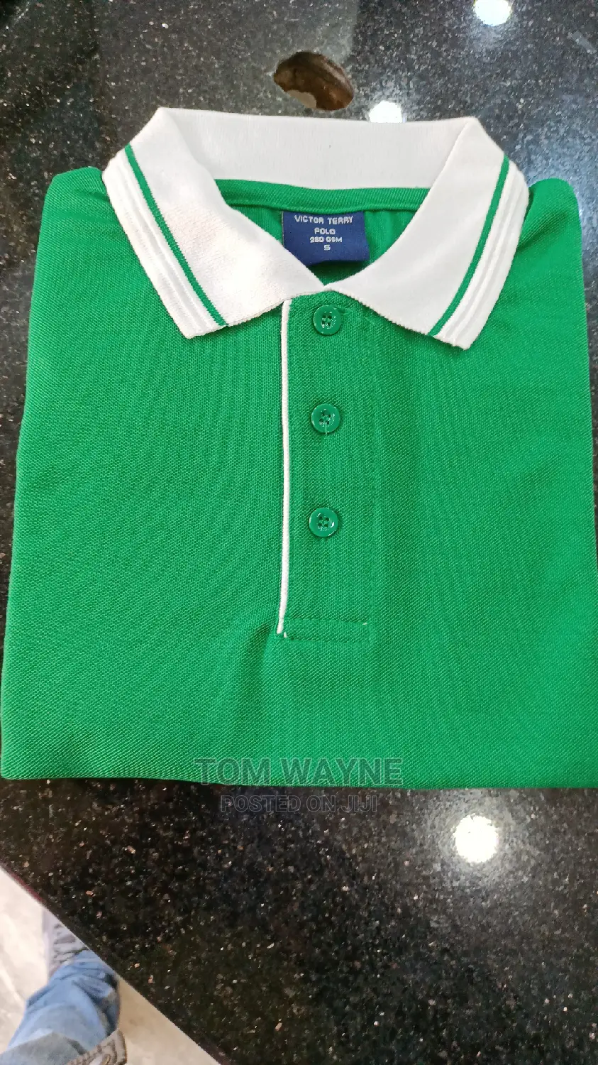 Green White Polo T-Shirts for Branding and Printing
