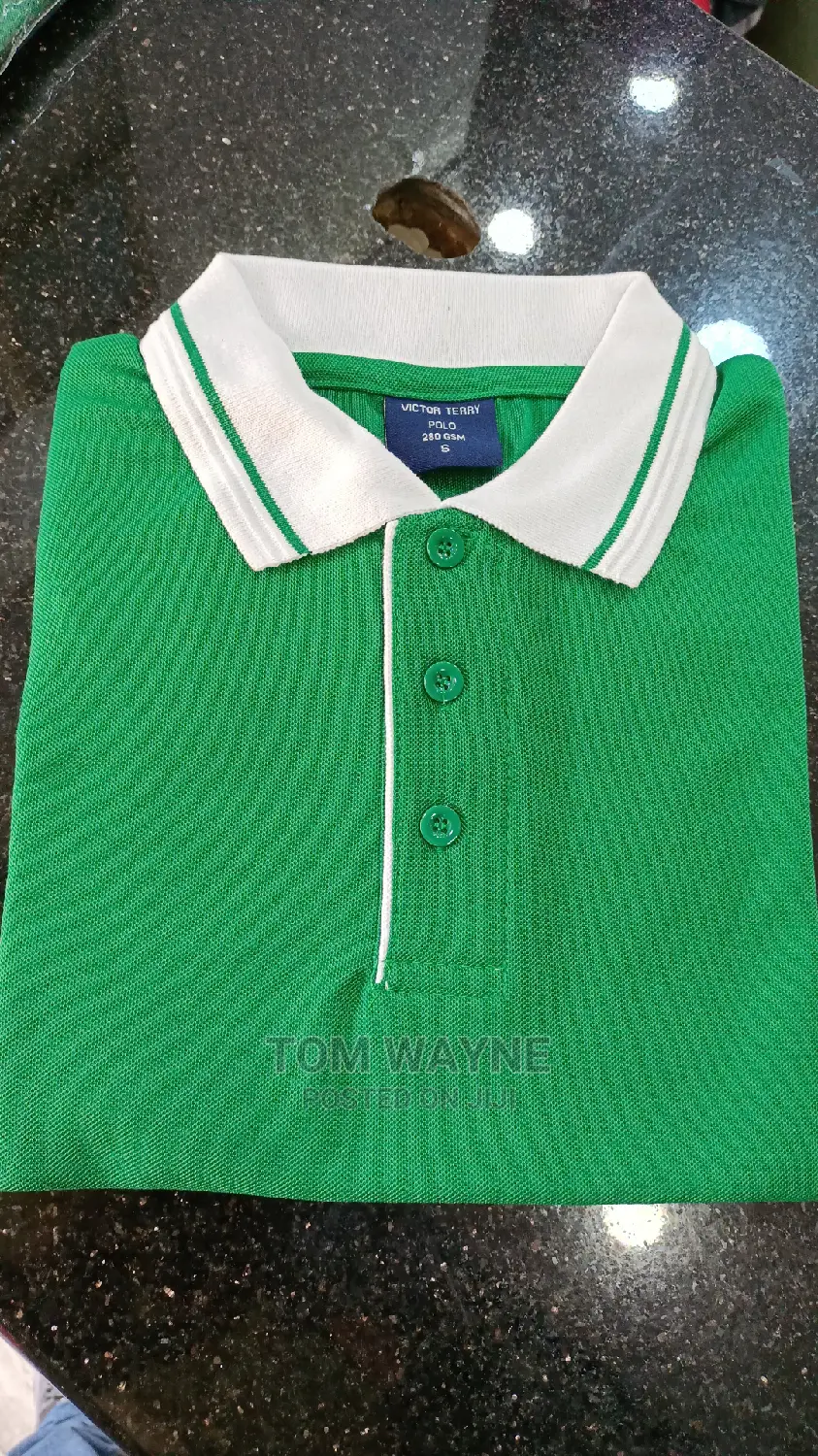 Green White Polo T-Shirts for Branding and Printing