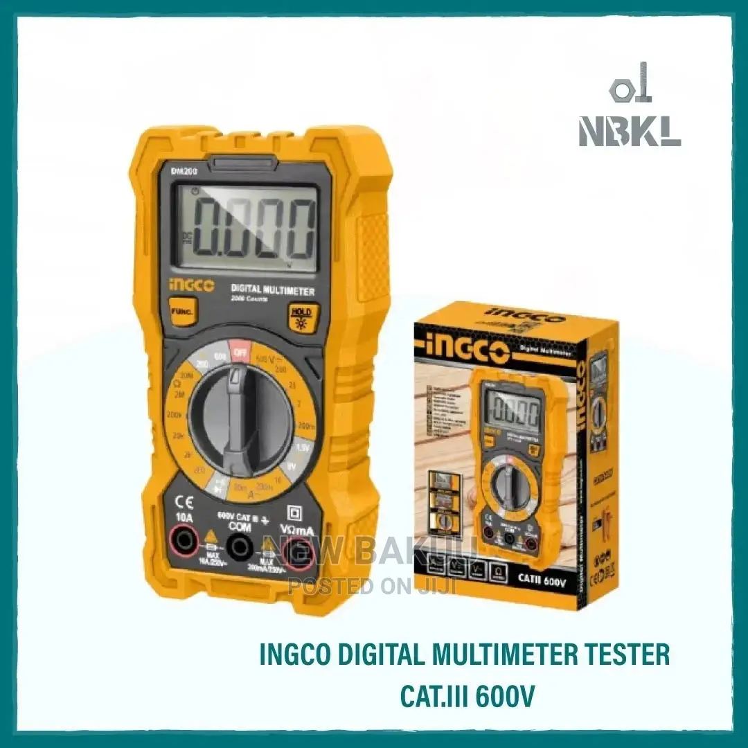 Ingco Digital Multimeter Tester Cat.Iii 600V Dm2002