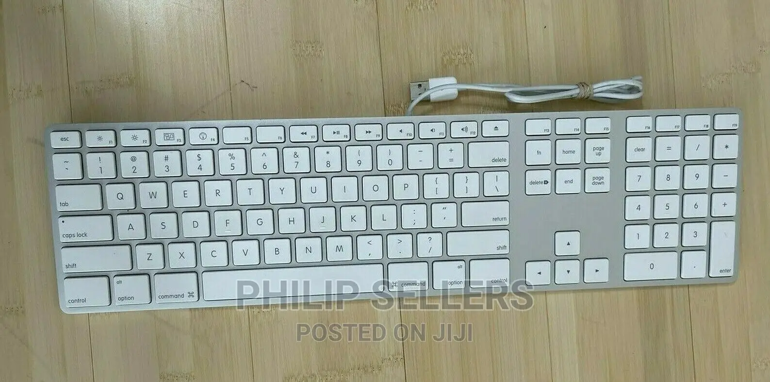 Apple A1243 Wired Slim Aluminum Keyboard W/ USB Ports Tested