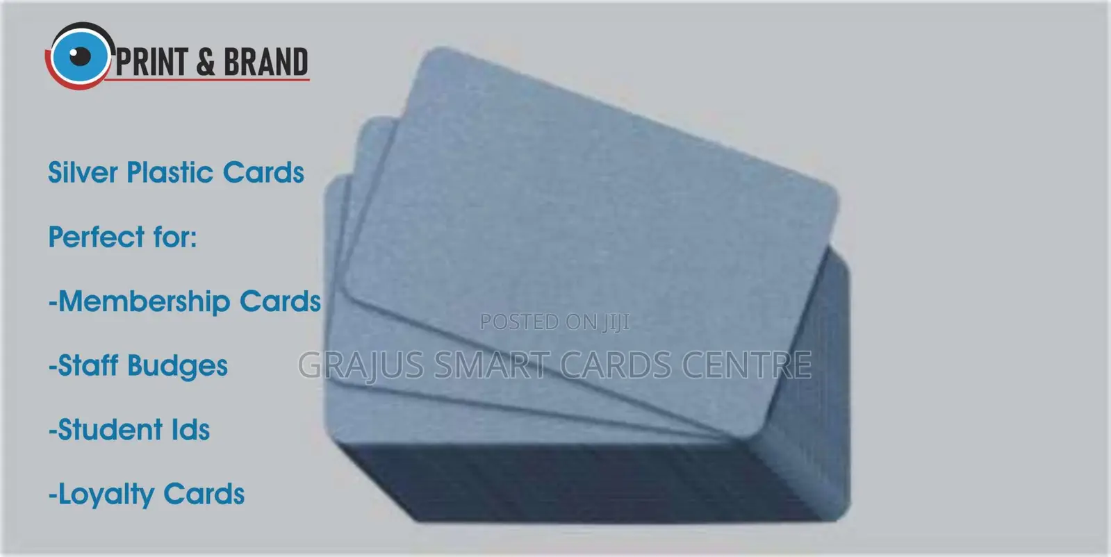 Silver Blank CR80 Plastic Cards