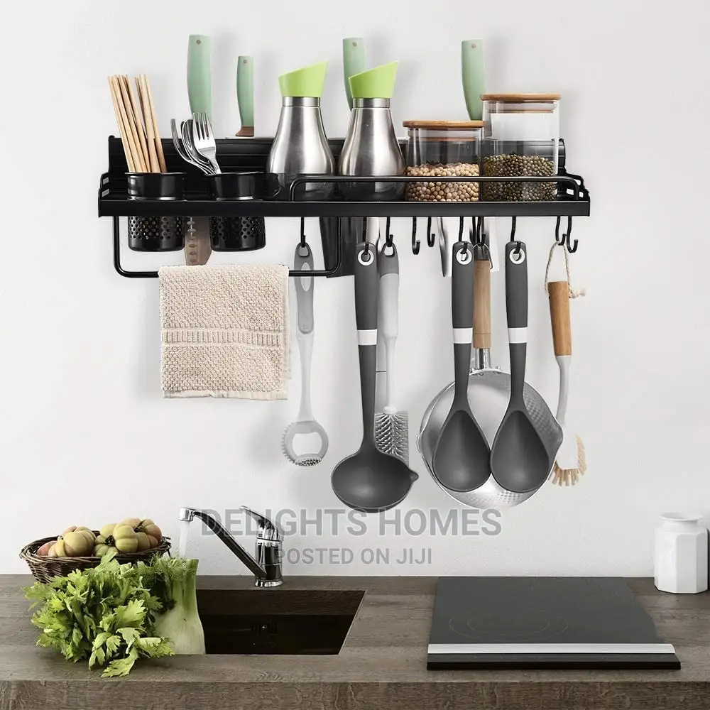 Aluminum Kitchen Floating Shelf Organizer