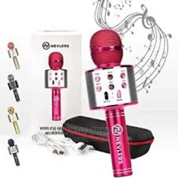 Karaoke Microphone With Wireless Speaker Pink in Colour