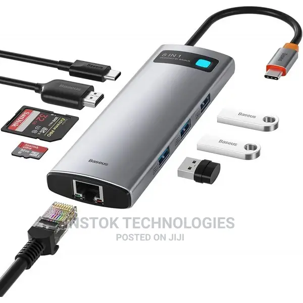 Baseus USB C Hub Docking Station, 8-In-1 USB C Hub Adapter W