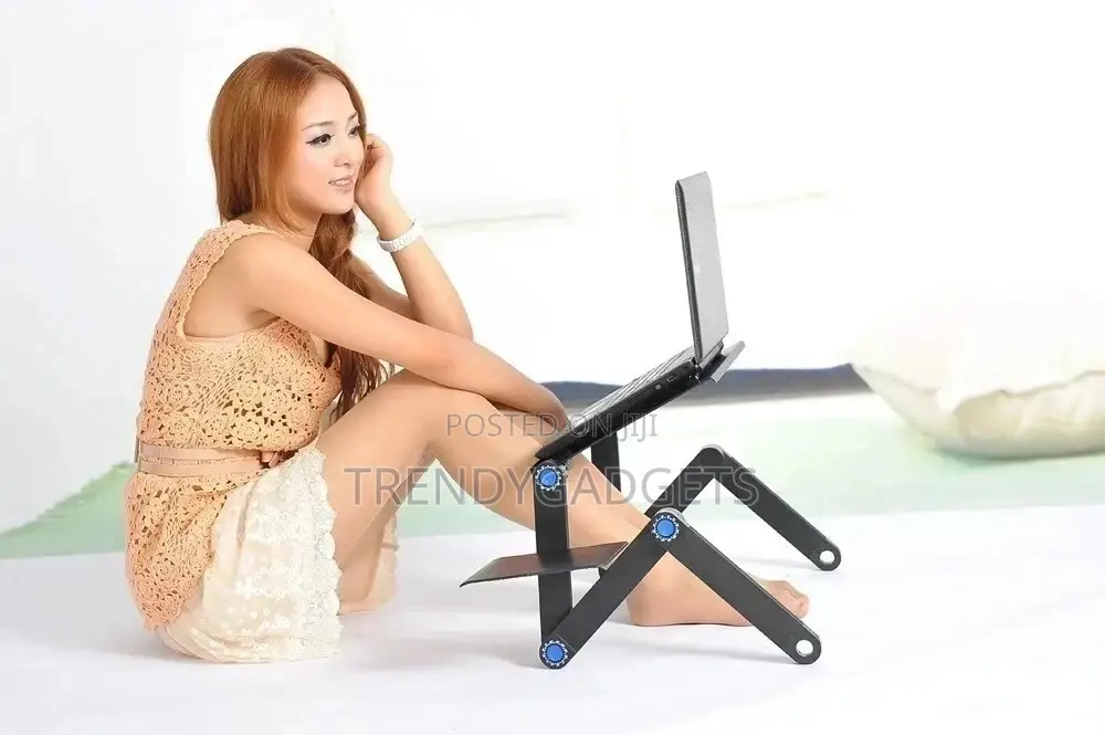 Balck Laptop Stand With Usb Cooling Fan -
