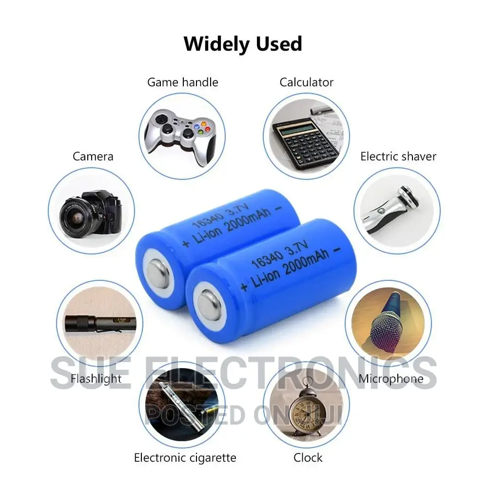 16340 Rechargeable Batteries CR123A 3.7V