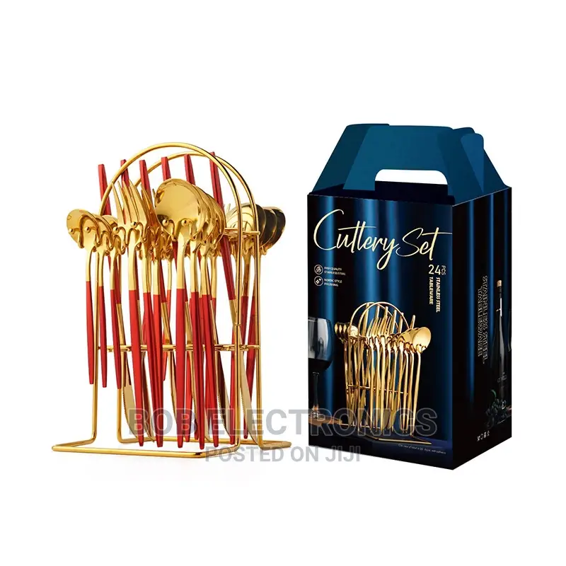 24pcs Gold Cutlery Set