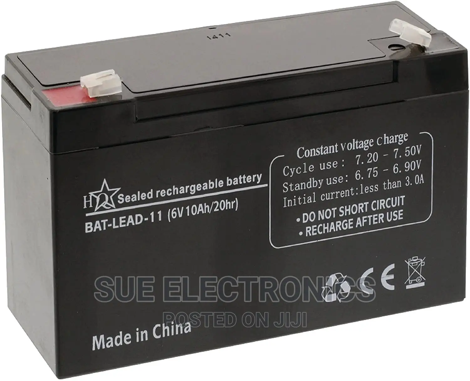 6V 10AH Rechargeable Lead Acid Battery