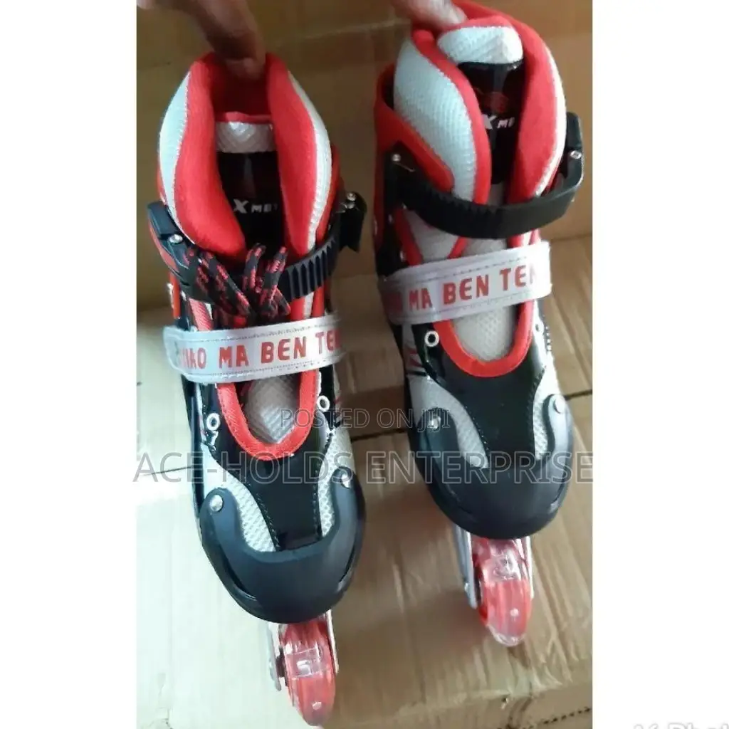 Red and Black Skating Shoes.