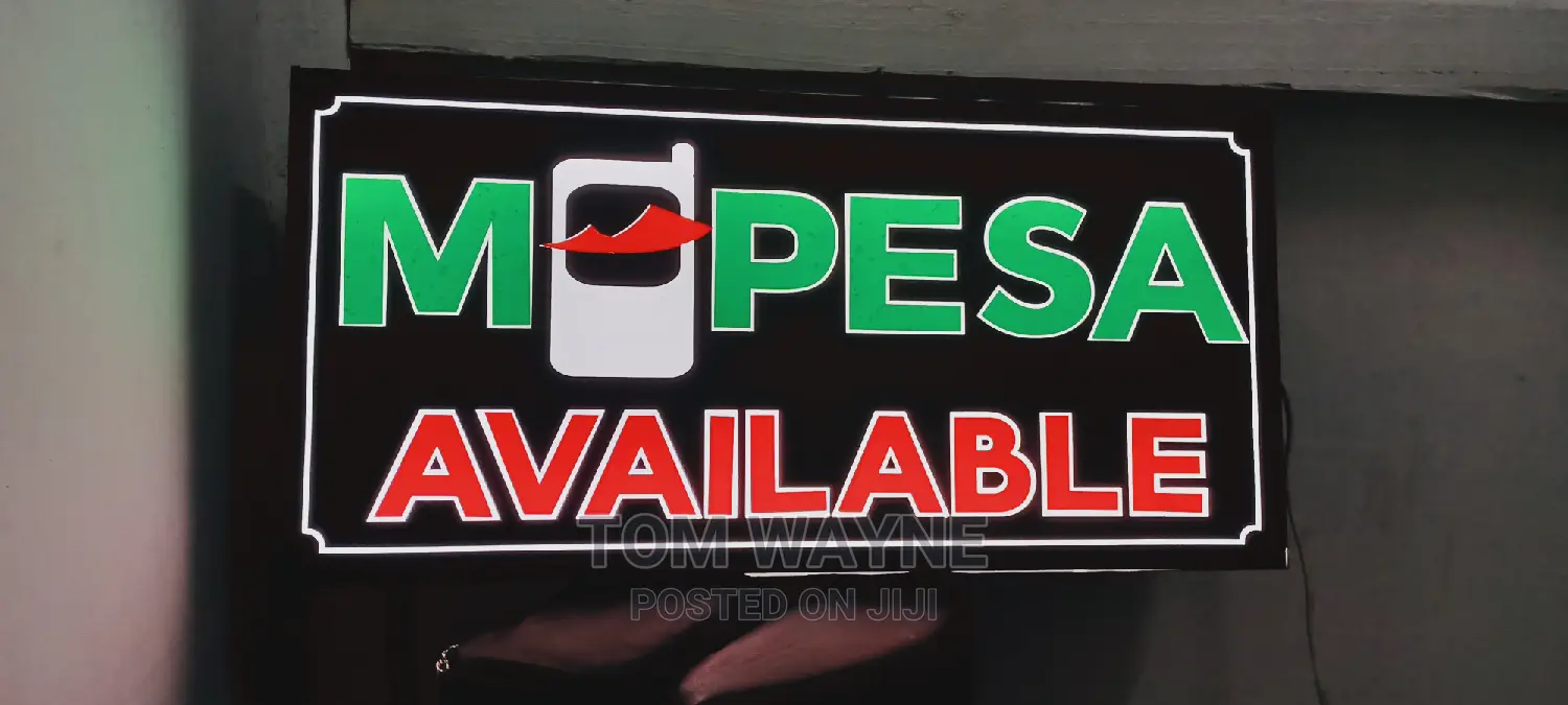 Unique Mpesa Shop Available Signage Made as You Wait