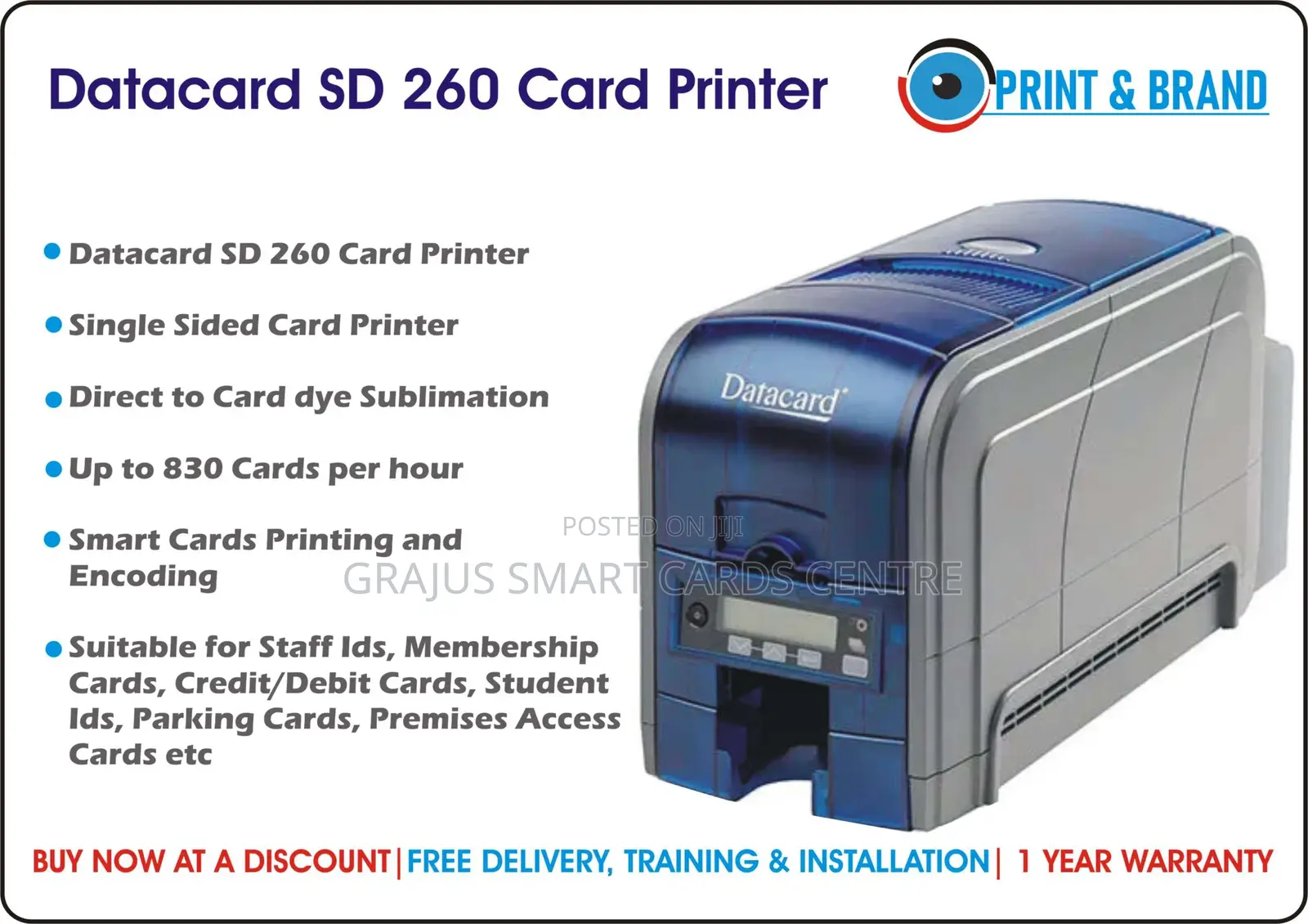 Datacard Printer SD260- Prints ID Cards,Membership Cards Etc
