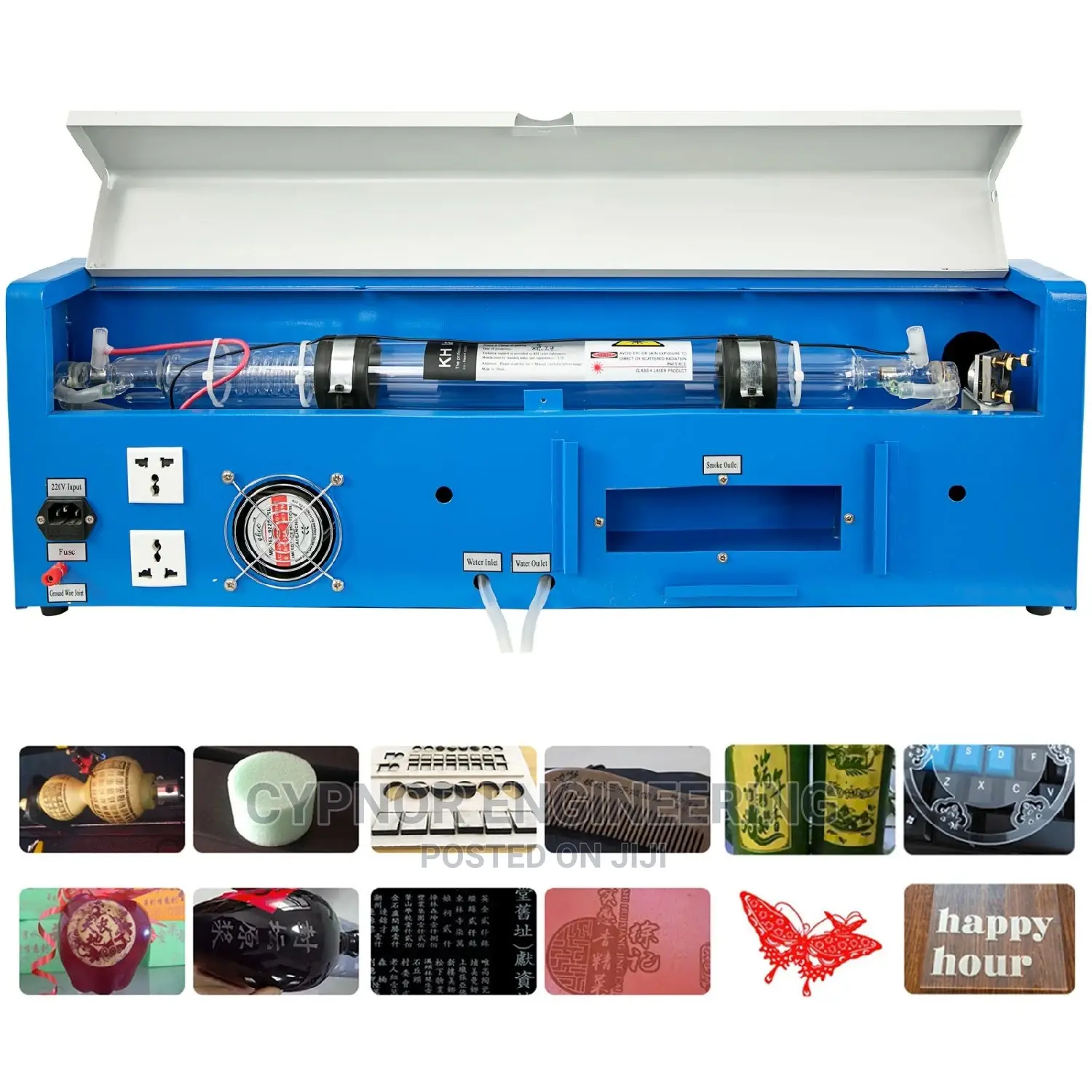 Rubber Stamp, Wood, Acrylic, Glass CNC Laser Engraver