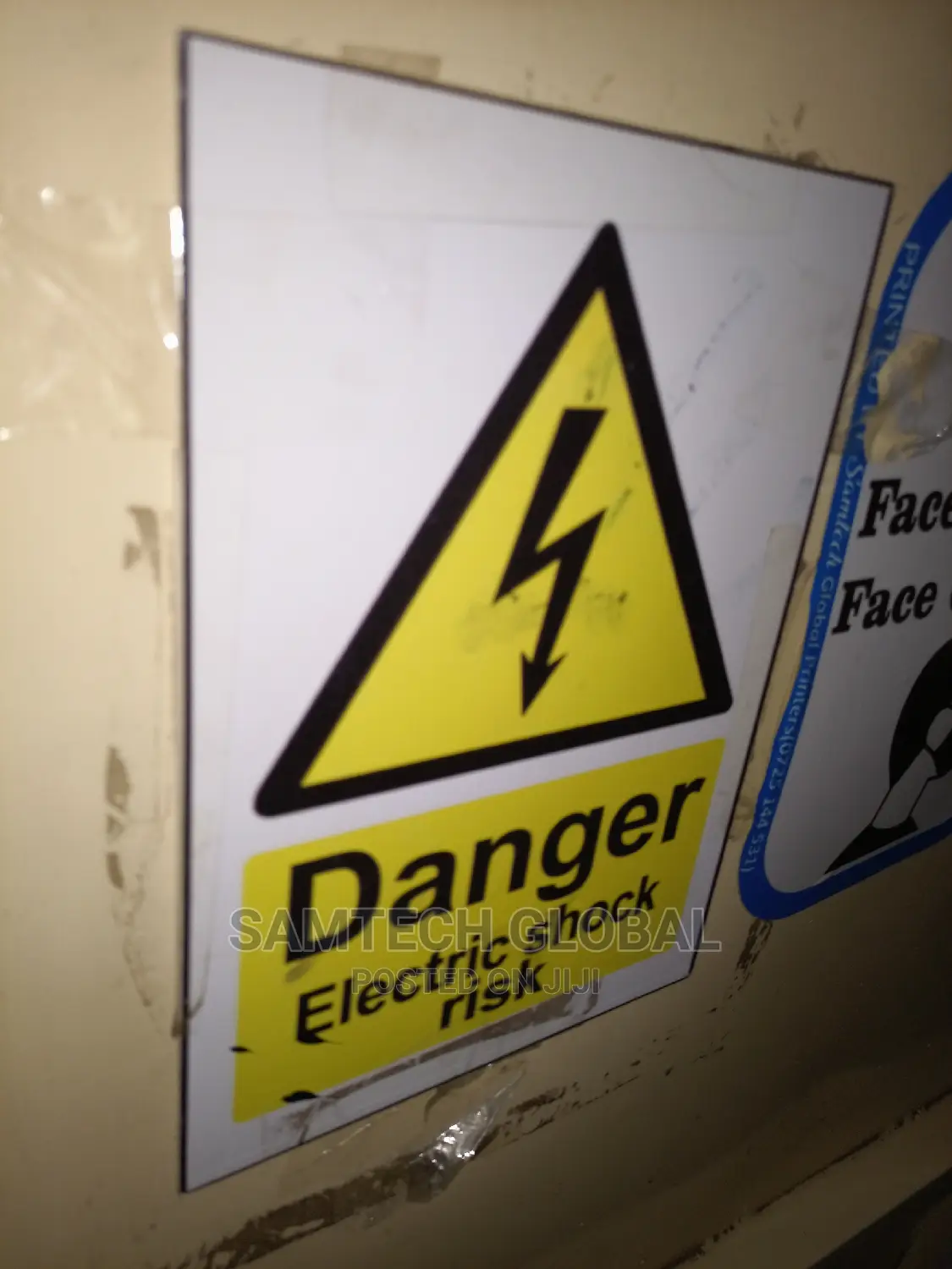 High Quality Electric Shock Signage A4 Size Full Color