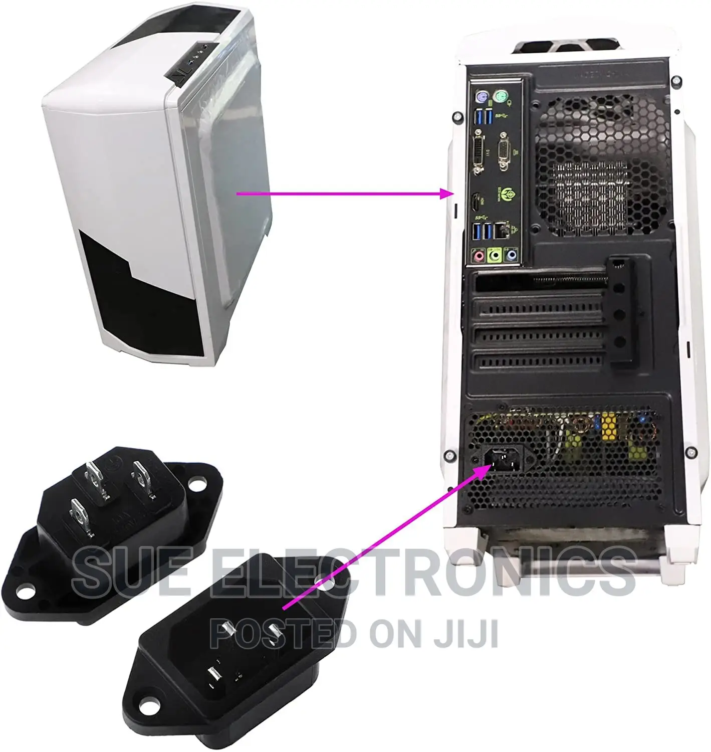 Screw Mount 3 Pins Power Plug