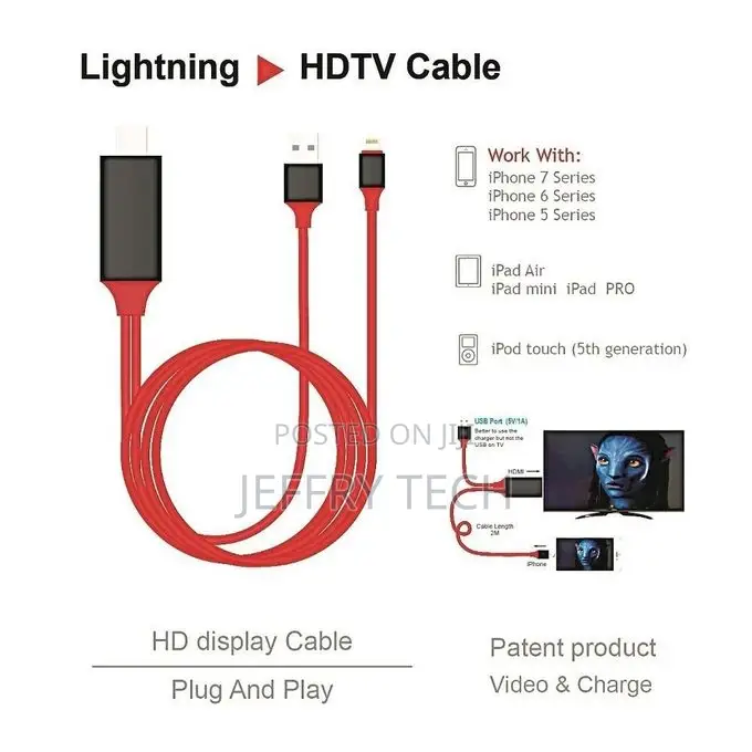 1080P Lightning to HDMI Cable - Red