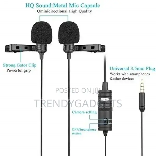 BOYA BY-M1DM Dual-Head Lavalier Microphone