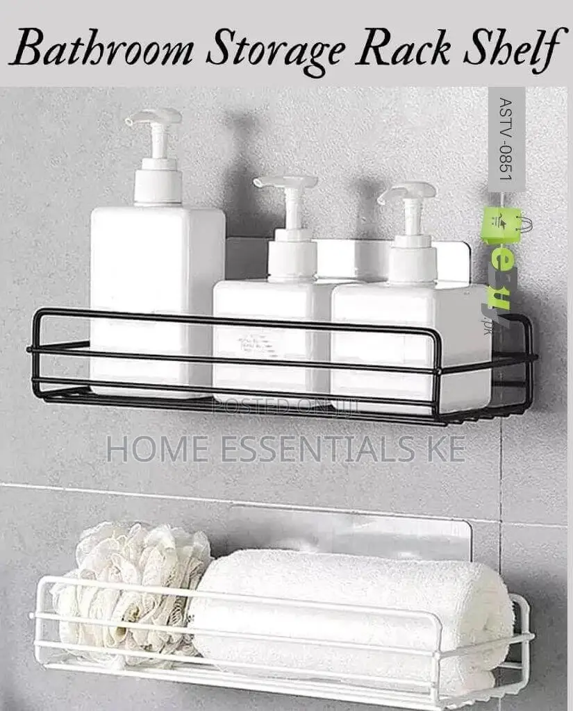*Bathroom Wall Accessories Rack With Adhesive Sticker