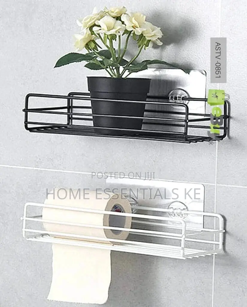 *Bathroom Wall Accessories Rack With Adhesive Sticker