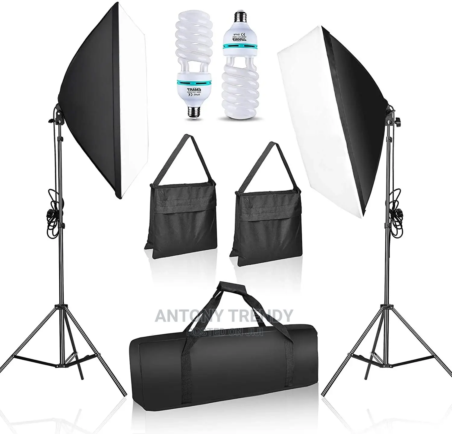 Generic 2x 500W Photo Video Studio E27 Lamp Softbox Light St