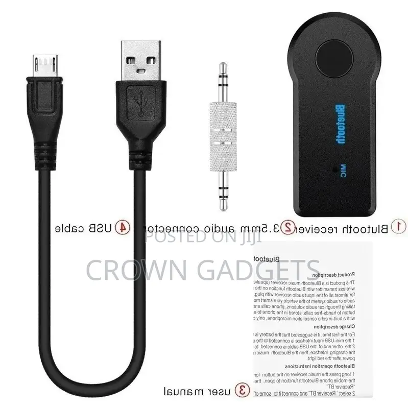 Car Wireless Bluetooth Aux Audio Receiver Hand Free