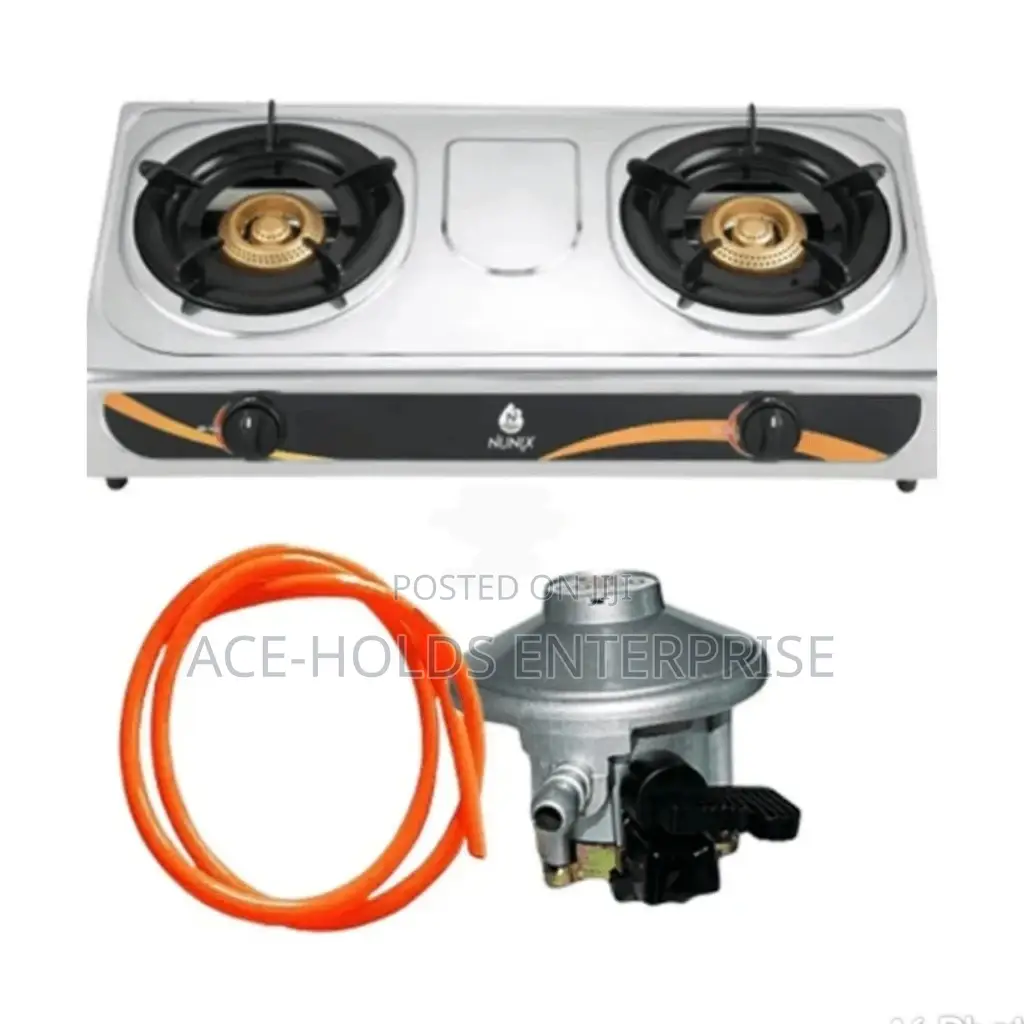 Complete Nunix Double Burner Cooker Gas Stove.