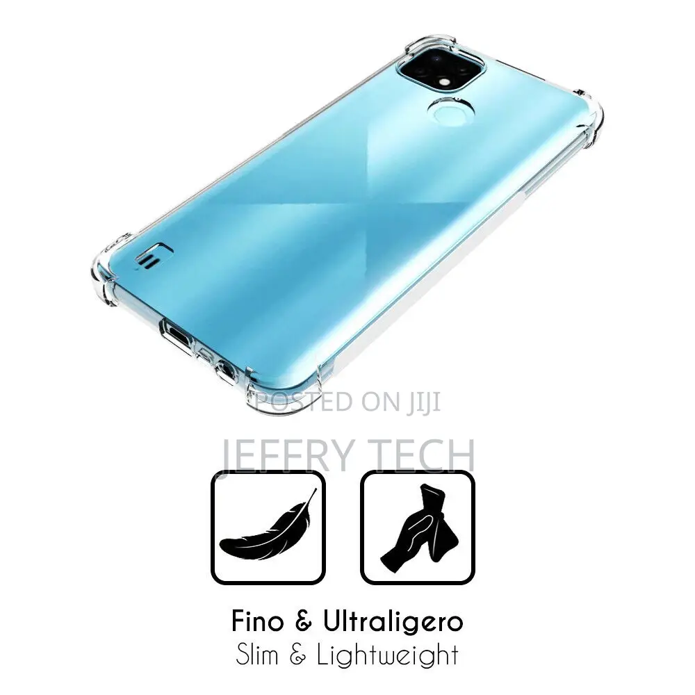 Realme C21 Anti-Shock Silicone TPU Gel Case + Tempered Glass
