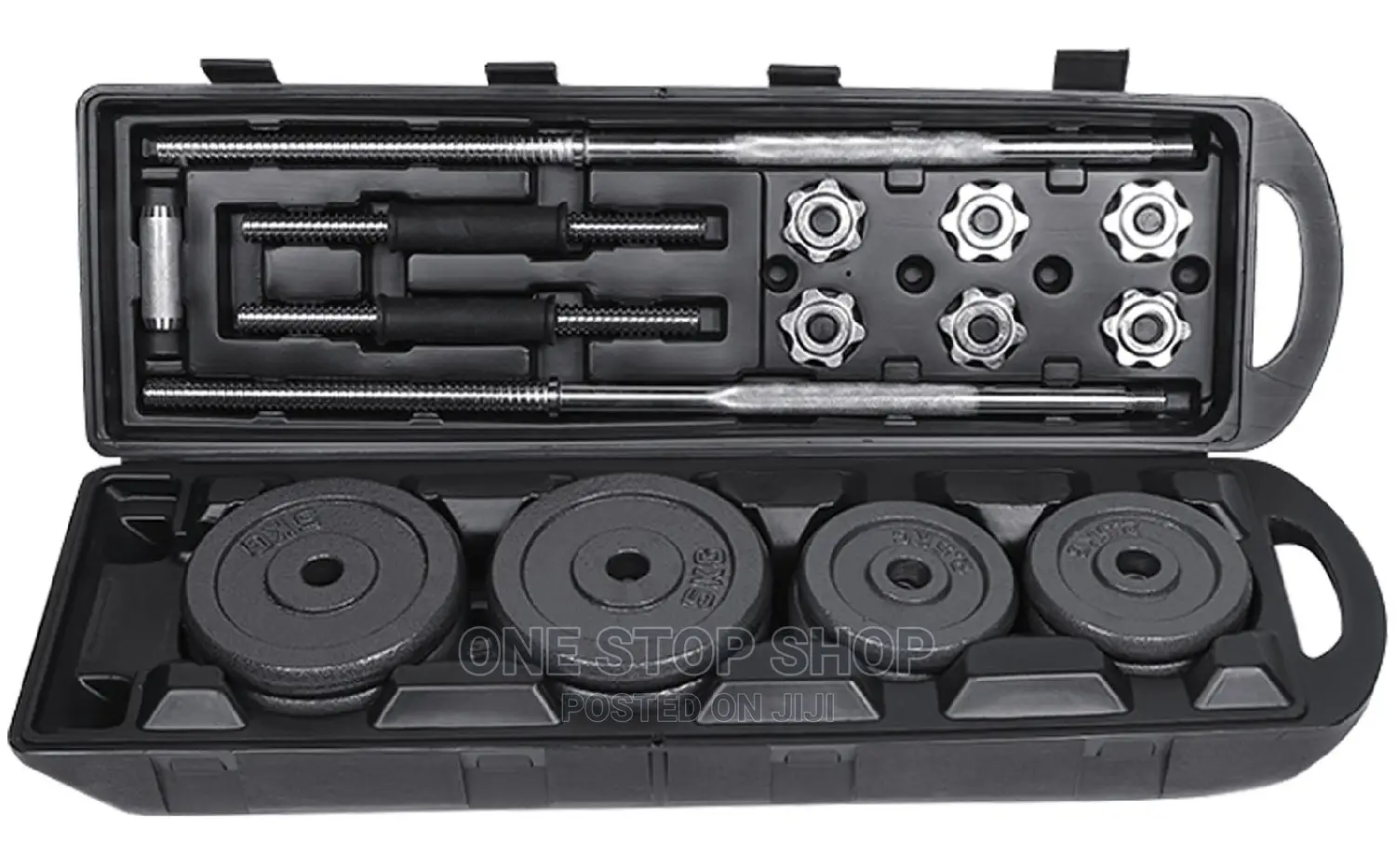 50kg Cast Iron Dumbbells/Barbell Set